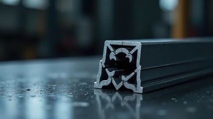 Precision-engineered aluminum extrusion corner profile, showcasing intricate design and robust construction for industrial applications