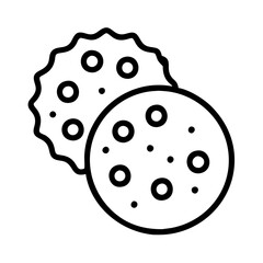 cookie icon, cookie line art - simple line art of cookie, perfect for cookie logos and icons