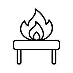 cooking fire icon, cooking fire line art - simple line art of cooking fire, perfect for cooking fire logos and icons