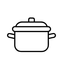 cooking pot icon, cooking pot line art - simple line art of cooking pot, perfect for cooking pot logos and icons