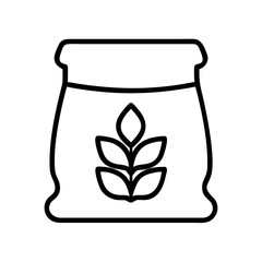 flour bag icon, flour bag line art - simple line art of flour bag, perfect for flour bag logos and icons