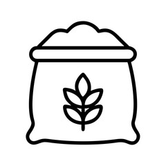 flour bag icon, flour bag line art - simple line art of flour bag, perfect for flour bag logos and icons