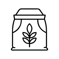 flour bag icon, flour bag line art - simple line art of flour bag, perfect for flour bag logos and icons