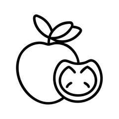 fruit icon, fruit line art - simple line art of fruit, perfect for fruit logos and icons