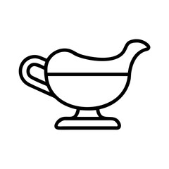 gravy boat icon, gravy boat line art - simple line art of gravy boat, perfect for gravy boat logos and icons