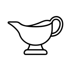 gravy boat icon, gravy boat line art - simple line art of gravy boat, perfect for gravy boat logos and icons