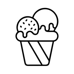 ice cream icon, ice cream line art - simple line art of ice cream, perfect for ice cream logos and icons