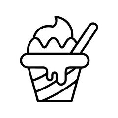 ice cream icon, ice cream line art - simple line art of ice cream, perfect for ice cream logos and icons