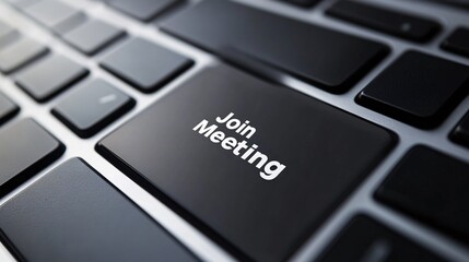 Close-up of Keyboard Featuring Prominent Join Meeting Button Display