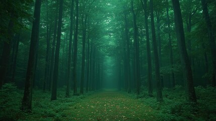 Obraz premium Misty Forest Path