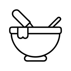 mixing bowl icon, mixing bowl line art - simple line art of mixing bowl, perfect for mixing bowl logos and icons