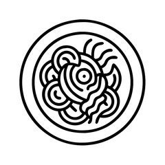 pasta icon, pasta line art - simple line art of pasta, perfect for pasta logos and icons