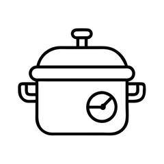 pressure cooker icon, pressure cooker line art - simple line art of pressure cooker, perfect for pressure cooker logos and icons
