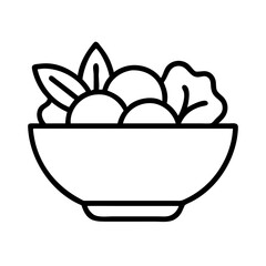 salad bowl icon, salad bowl line art - simple line art of salad bowl, perfect for salad bowl logos and icons