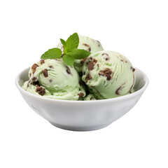 ice cream with mint chocolate chip transparent background 