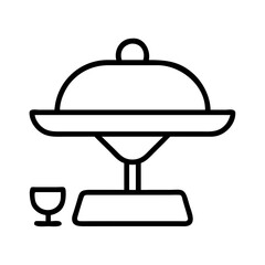 serving tray icon, serving tray line art - simple line art of serving tray, perfect for serving tray logos and icons