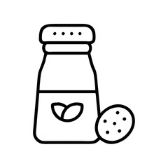spice jar icon, spice jar line art - simple line art of spice jar, perfect for spice jar logos and icons