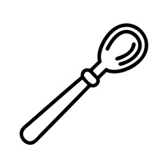 stirring spoon icon, stirring spoon line art - simple line art of stirring spoon, perfect for stirring spoon logos and icons