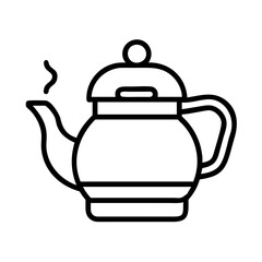 tea kettle icon, tea kettle line art - simple line art of tea kettle, perfect for tea kettle logos and icons