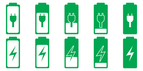 Battery charge icon vector. indicator battery illustration symbol. accumulator logo.