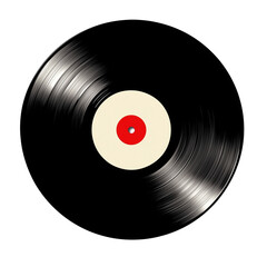 Black Vinyl Record Isolated on White