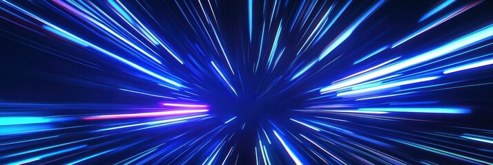 Futuristic Blue Tech, Dynamic Speed Lines and Light