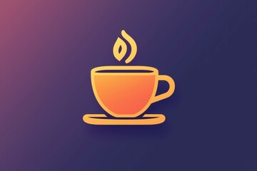 Obraz premium Minimalist illustration of a steaming cup of coffee.