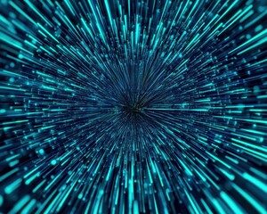 Futuristic Blue Tech, Dynamic Speed Lines and Light