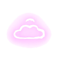 Futuristic Glowing Cloud Symbol on Transparent Background PNG