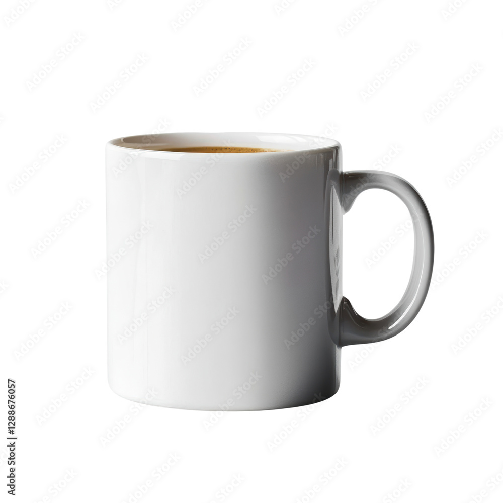 Poster white coffee mug isolated on a black background with no other objects or distractions present isolat