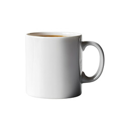 White coffee mug isolated on a black background with no other objects or distractions present isolated on transparent background.