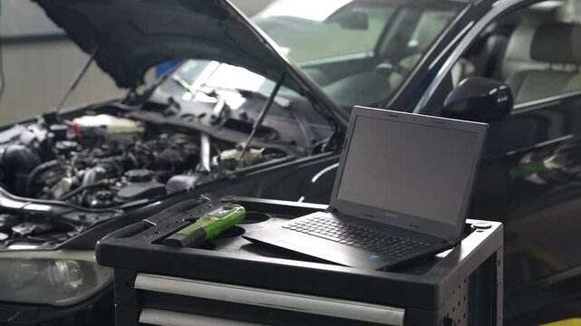 Car computer diagnostics in car service
