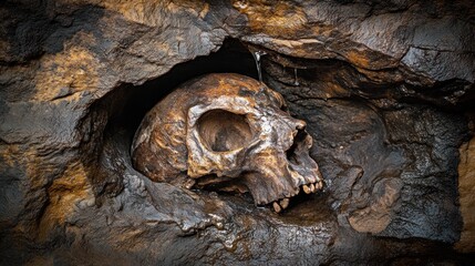 Cave Skull Archaeology Discovery, Wet Rock, Ancient Remains