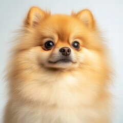 Fototapeta premium Energetic dog with a bright expression posed against a solid blue background showcasing its playfulness and charm