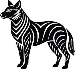 A black and white animal vector silhouette