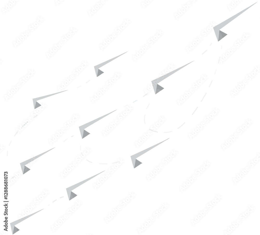 Poster dynamic arrow movement illustration in minimalist style for guiding direction vector art