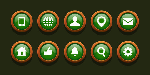 Icons for the interface of a website or application. Set of vector icons.