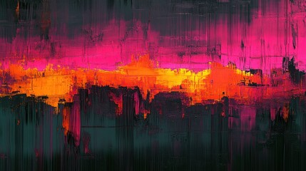 Abstract Pink Orange Digital Painting Texture Background