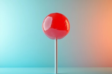 Colorful lollipop with a swirled design on a stick, bright and glossy candy illustration for sweet-themed designs, book illustration style