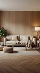 Cozy Minimalist Living Room with Neutral Tones