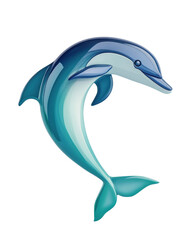 Naklejka premium Dolphin clipart vector graphic design for free download in high quality format isolated on transparent background.