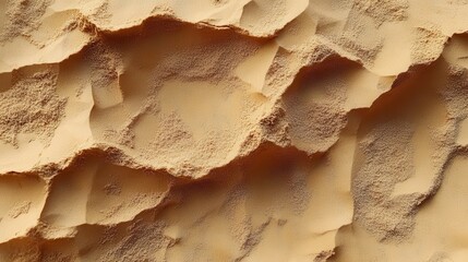 A close up view shows desert sand with undulating surface