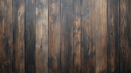 Naklejka premium Dark brown rustic wood planks background texture, vertical grain, studio shot, for design