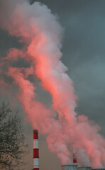 smoke coming from industrial chimneys