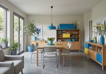 Fototapeta premium vivid eco Dining Room design Contemporary Minimalist decor