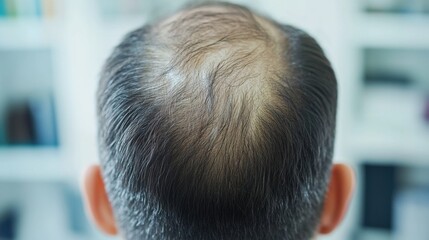 Hair restoration consultation with a specialist in a sleek office. Featuring expertise and trust
