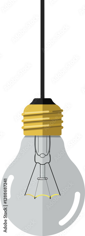 Poster light bulb design featuring flat minimal style with bright colors in vector art