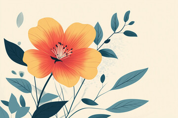 モダンなフラワーイラスト