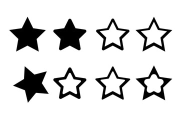 Obraz premium Star and Outline Star Icons Clean and Versatile