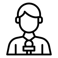 Journalist Male Vector Icon